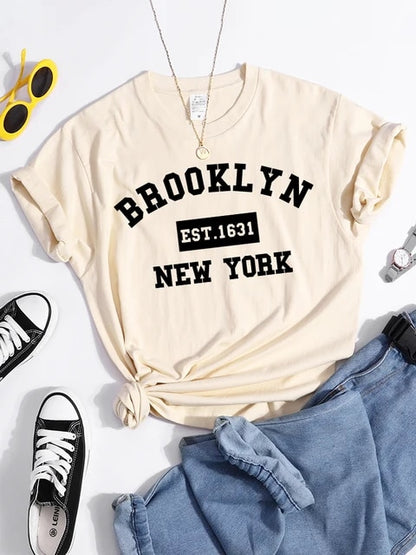 Brooklyn Est. 1631 New York Print Woman T-Shirts