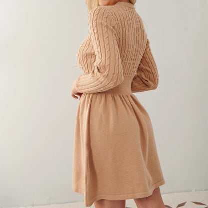 2024 Autumn/Winter Rib Knit Sweater Dress