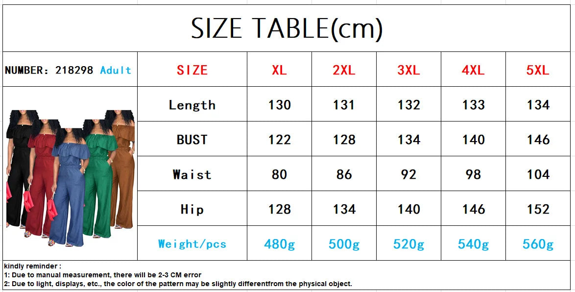5XL Plus Size Off Shoulder Strapless Ruffle Top Denim Jumpsuit