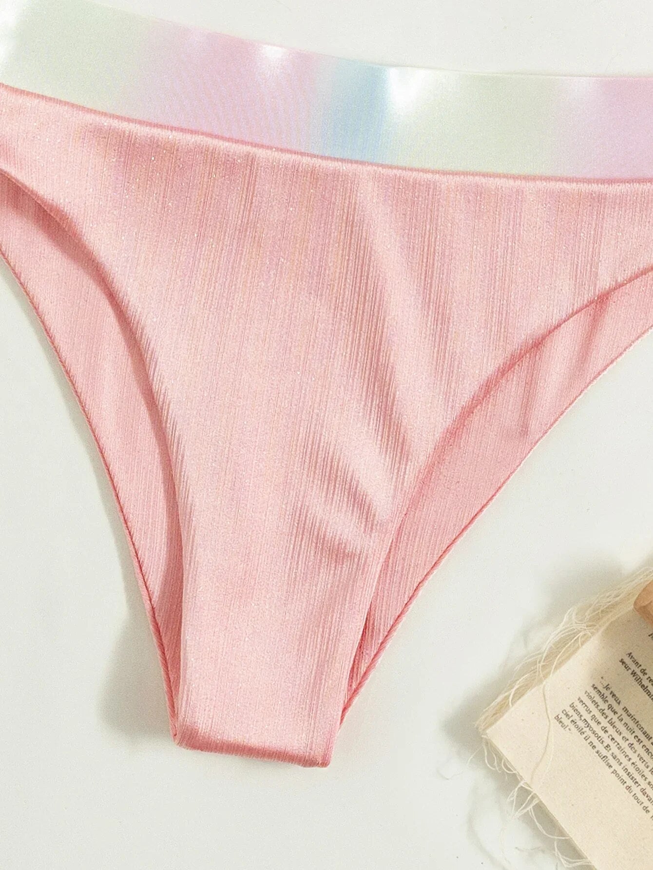 Shiny Halter Push Up Two Pieces Bikini For Women