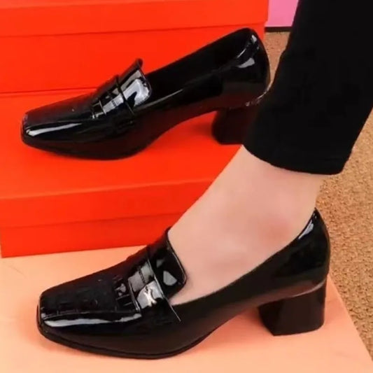 British Style Square Toe Women Shoes