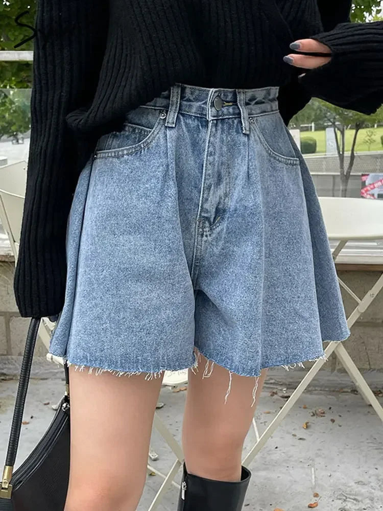 Summer Fashion Wide Leg Denim Shorts