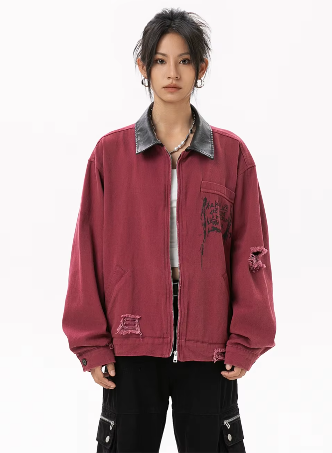 New Streetwear Fashion Red Bomber Jackets