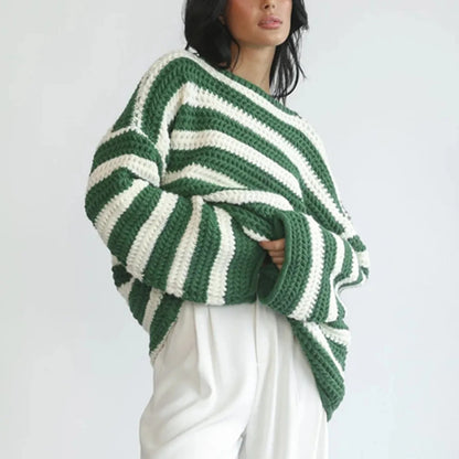 Korean Fashion Striped Oversized Sweaters