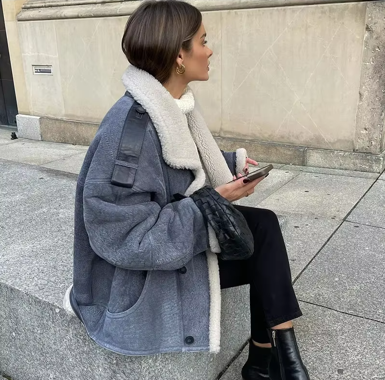 Street Style Lamb Wool Coat