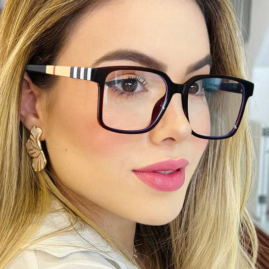 Retro Square Blue Light Glasses - Fashion Optical Frames for Men & Women, Office & Computer Eyewear