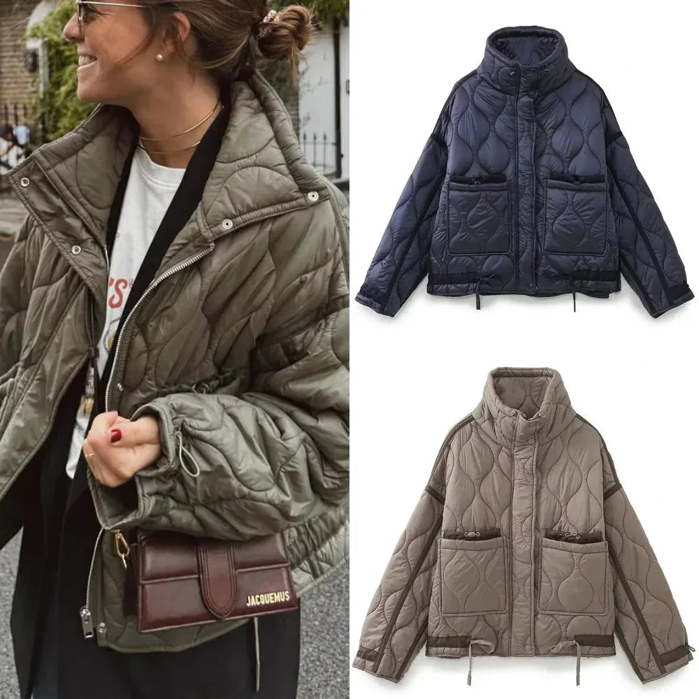 2024 Winter Street Fashion Drawstring Versatile Elegant Jackets