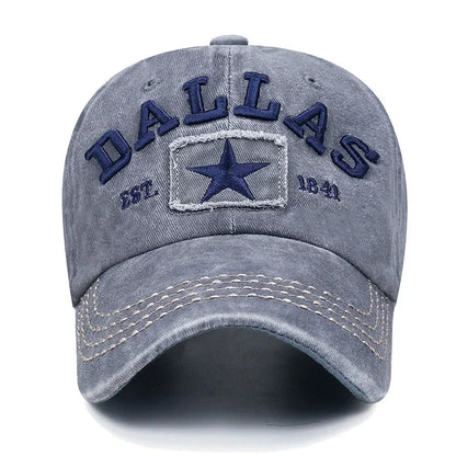 Unisex DALLAS 3D Embroidered Baseball Cap – Snapback Sun Hat, Dad Hat, 4 Color Options