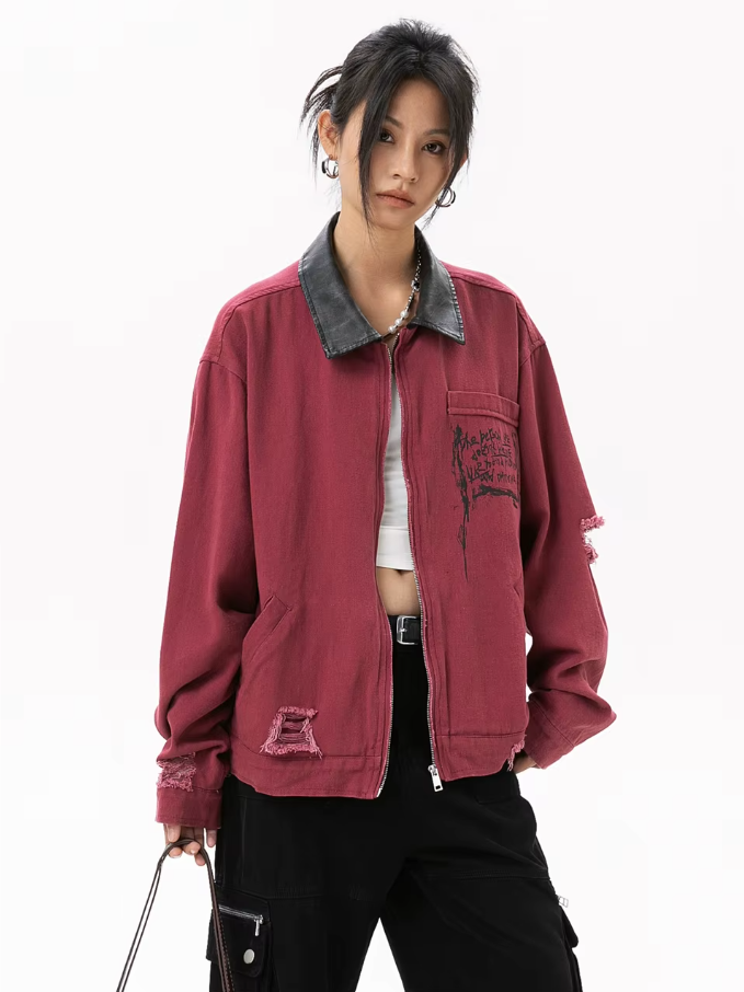 New Streetwear Fashion Red Bomber Jackets