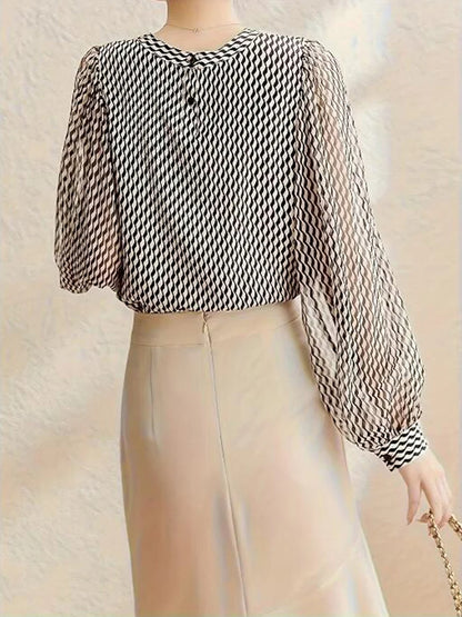 Stylish Women's Chiffon Blouse | Chic Luxury Top with Graceful Design for Spring/Summer