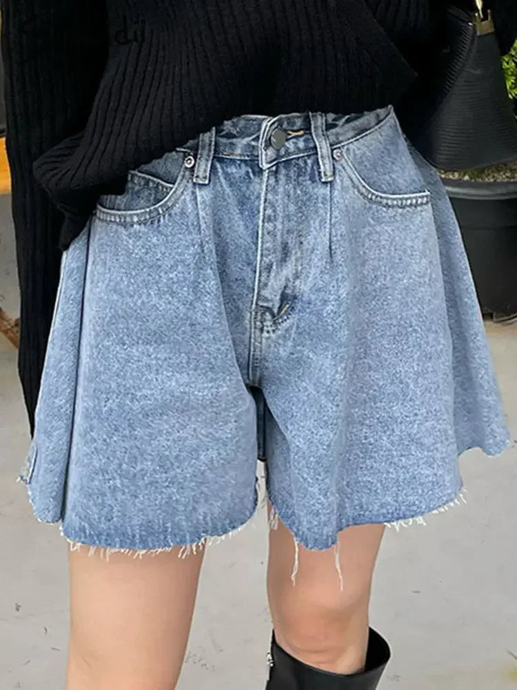 Summer Fashion Wide Leg Denim Shorts