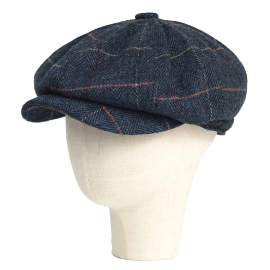 Autumn Winter Wool Herringbone Newsboy Cap – Men's Thick Warm Cabbie Beret, Retro Driver Hat