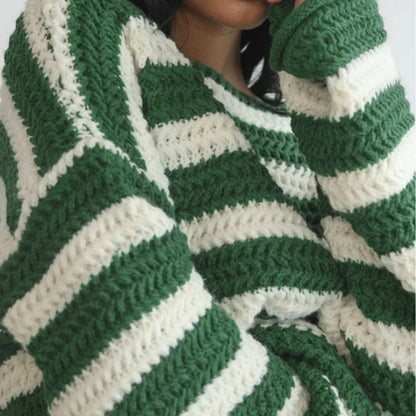 Korean Fashion Striped Oversized Sweaters