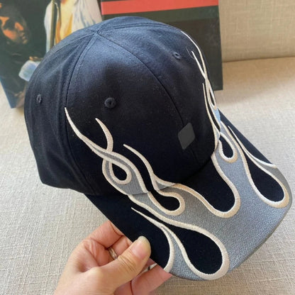 2025 New Men's & Women's Baseball Cap – Flame Embroidery, Casual Outdoor Sports Breathable Hat