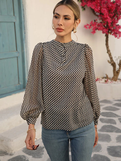 Stylish Women's Chiffon Blouse | Chic Luxury Top with Graceful Design for Spring/Summer