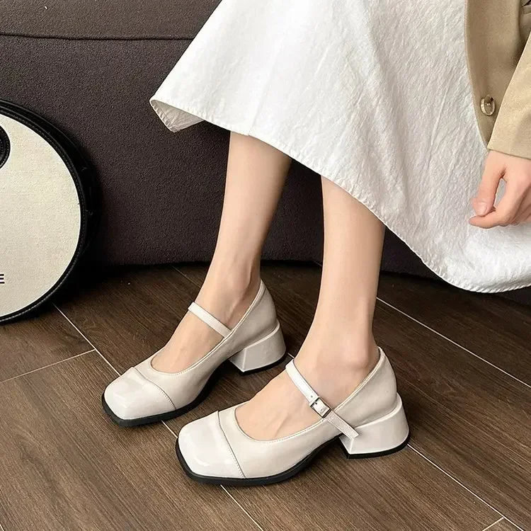 Chic Mary Jane High Heels – Trendy Buckle Dress Pumps for Women, Comfortable Heels for Everyday Wear