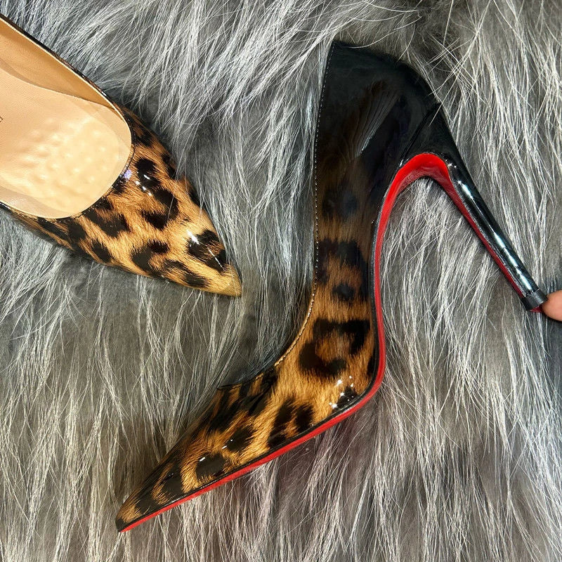 2025 Fashion Gradient Leopard Heels - Sexy Pointed Toe Thin Heel Pumps for Women, Party & Banquet Shoes