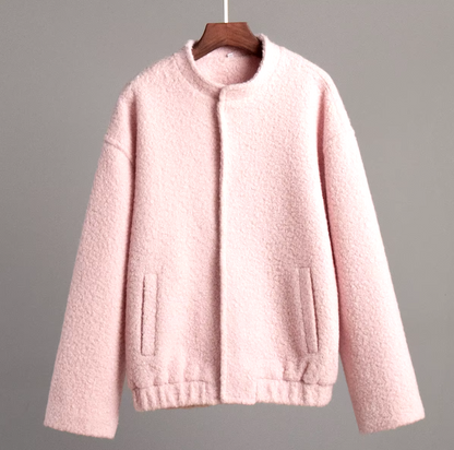 Pink Plush Casual Jacket