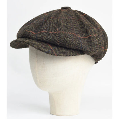 Autumn Winter Wool Herringbone Newsboy Cap – Men's Thick Warm Cabbie Beret, Retro Driver Hat