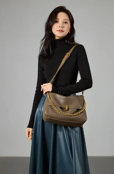 Luxe Korean Leather Shoulder Bag