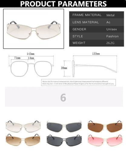 Y2K Oversized Sunglasses - Gradient Steampunk Eyewear for Women & Men, Designer Mirror Shades