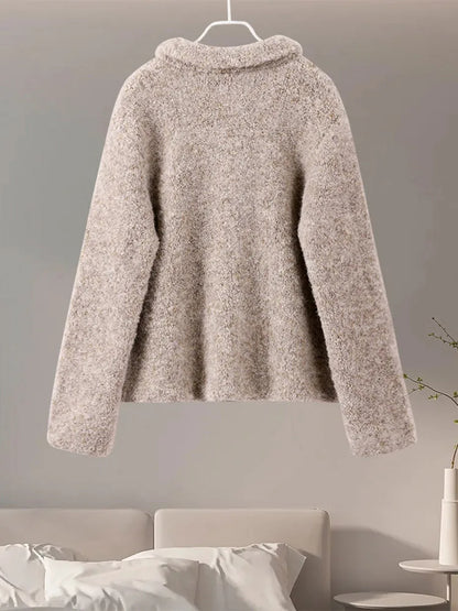 Elegant Button Single Breasted Casual Knit Cardigan Sweater