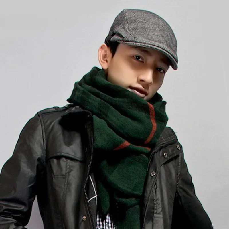 Fashion Wool Beret for Men – High Quality Autumn Winter Herringbone Flat Cap, Artist Painter Hat