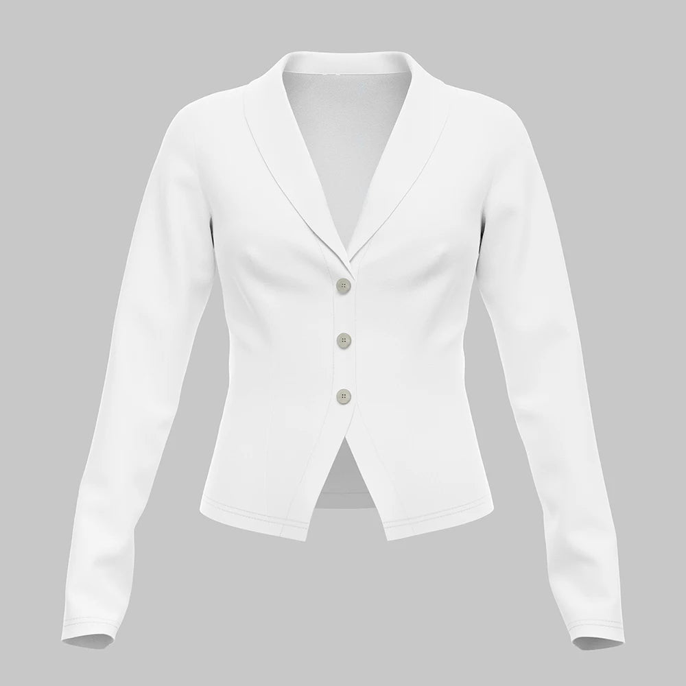 All-Season Women's Blouse | Single-Breasted Button Long Sleeve Lapel Shirt for Office Lady Style