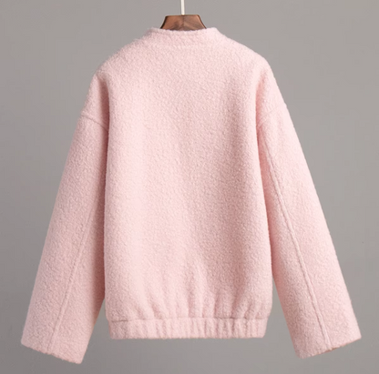 Pink Plush Casual Jacket