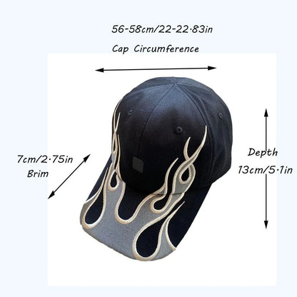 2025 New Men's & Women's Baseball Cap – Flame Embroidery, Casual Outdoor Sports Breathable Hat