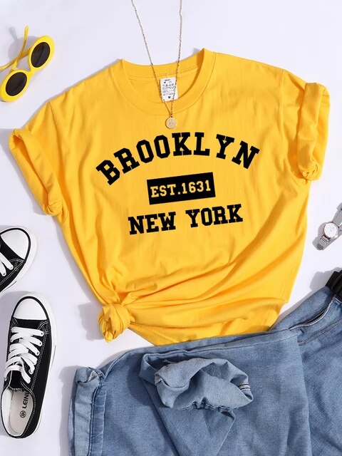 Brooklyn Est. 1631 New York Print Woman T-Shirts