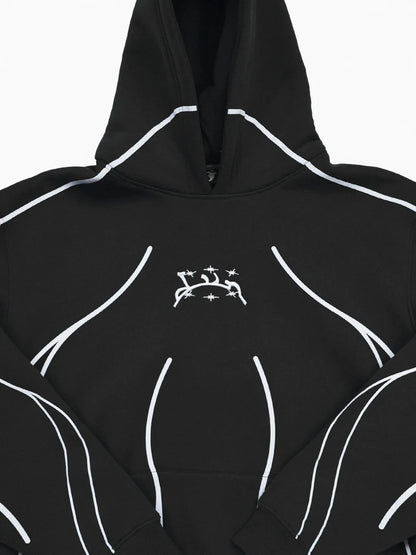 New Gothic Y2K Hoodie – Embroidered Hip Hop Streetwear, Oversized Harajuku Pullover Sweatshirt for Men