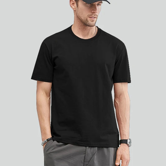 Straight Color Basic Style Casual Cotton T-Shirts