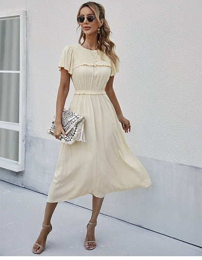 Casual Chic: Spring Summer Solid Midi Dress
