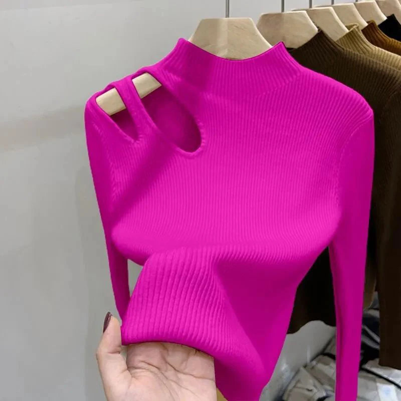 Hollow Out Turtleneck Sweaters