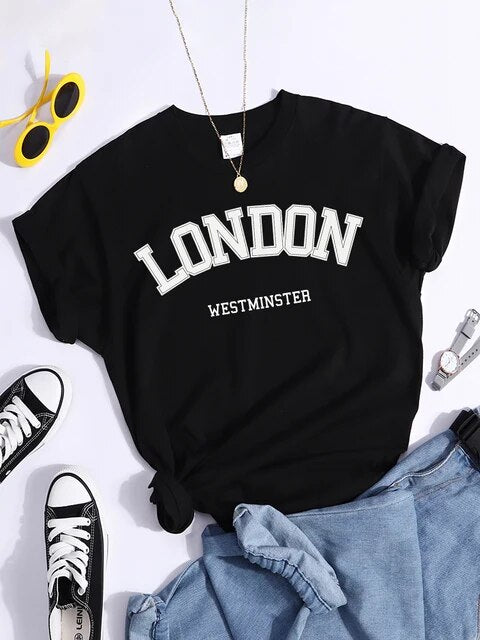 Comfortable London Westminster Print Woman T-Shirts