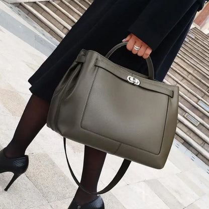 Luxury Soft Genuine Leather Large Capacity Handbag For Women