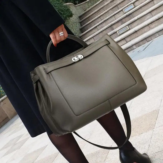 Luxury Soft Genuine Leather Large Capacity Handbag For Women