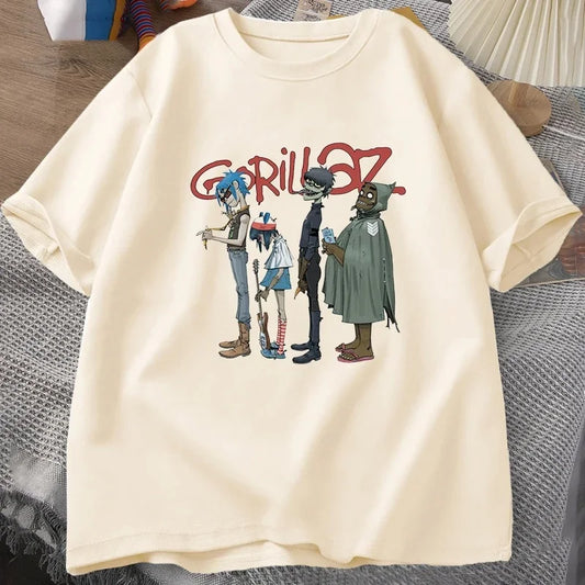 Music Band Gorillaz O-Neck Cotton T-Shirts
