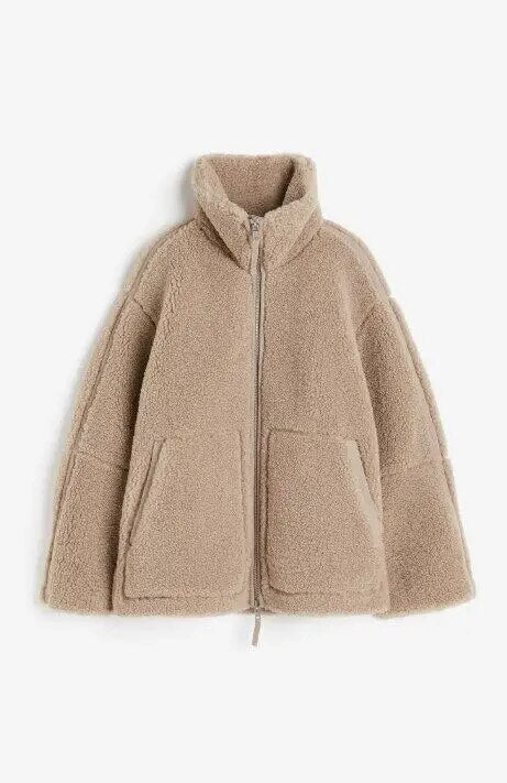 Thicken Warm Plush Solid Lamb Wool Coat For Women