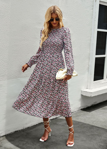 Casual Vintage Long Sleeve Dress