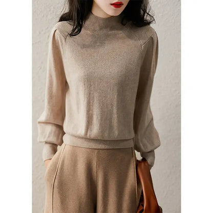 Puff Loose Sleeve High Neck Cool Sweaters