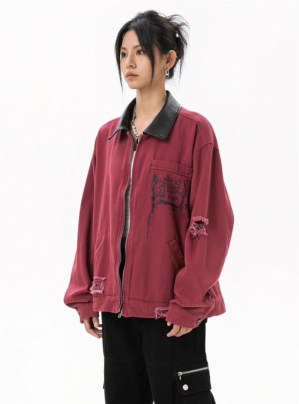 New Streetwear Fashion Red Bomber Jackets