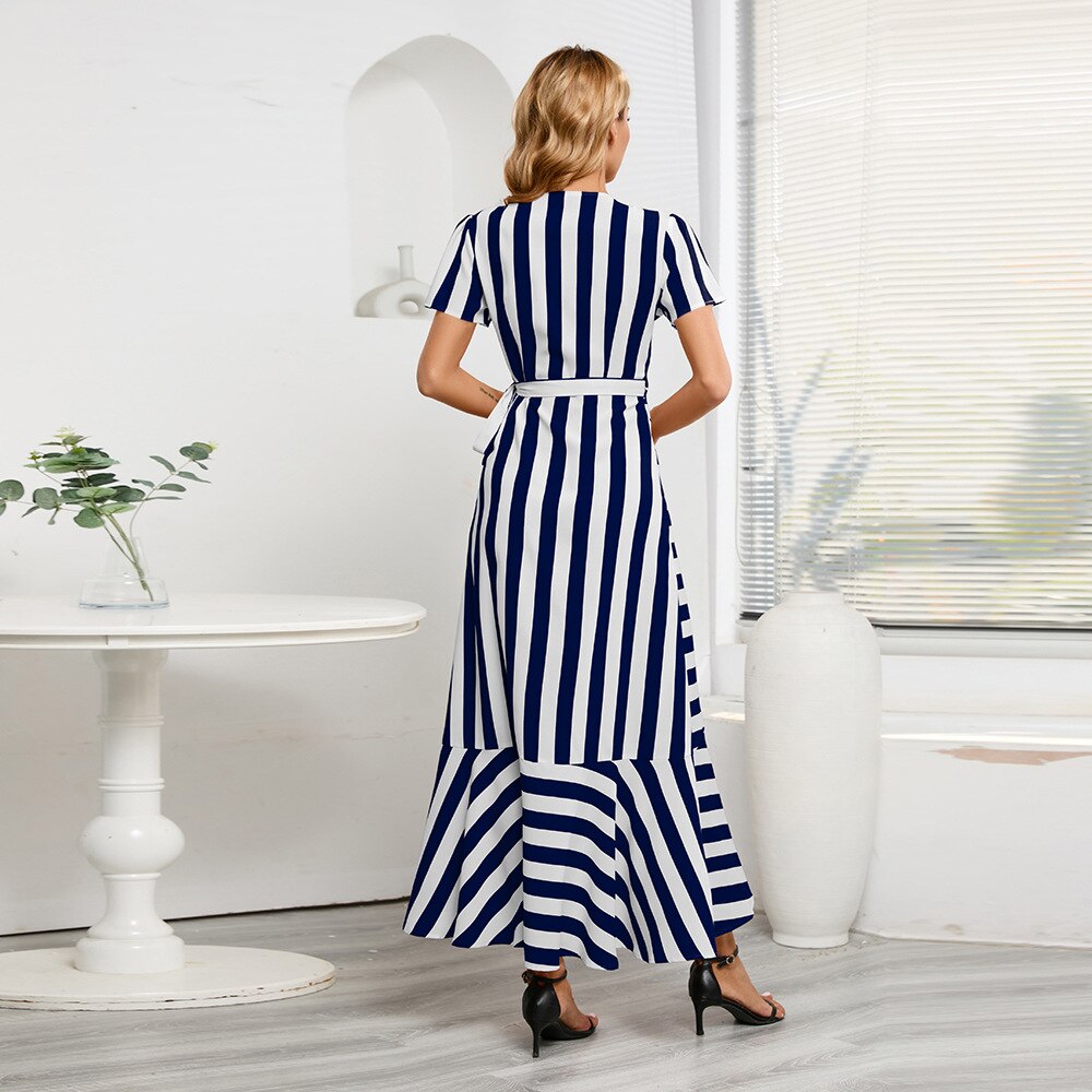 Chic Stripes: Fashion Slim Fit Swing Dress