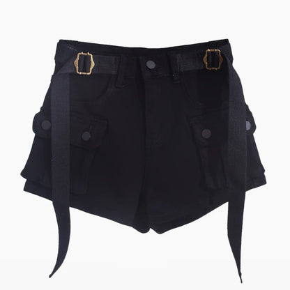 New Large Pocket Denim Cargo Shorts For Women