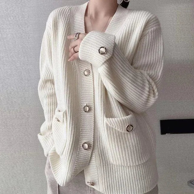 Elegant Pockets Style Chic Cardigans