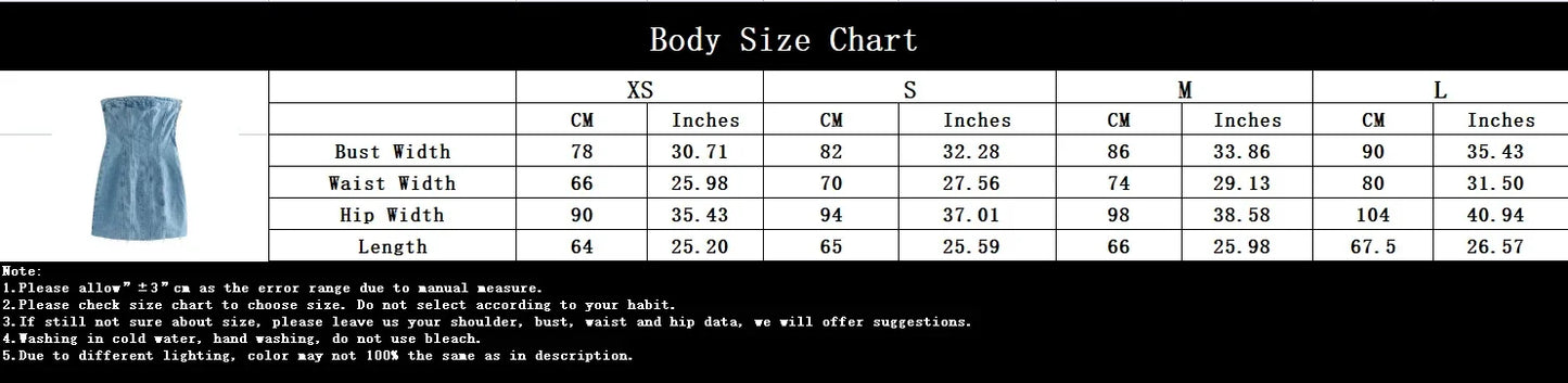 Fashion Women Denim Dress Chest Wrapping Backless Patchwork Hip Wrap Free Cutting Slim Mini Dresses Summer 2025