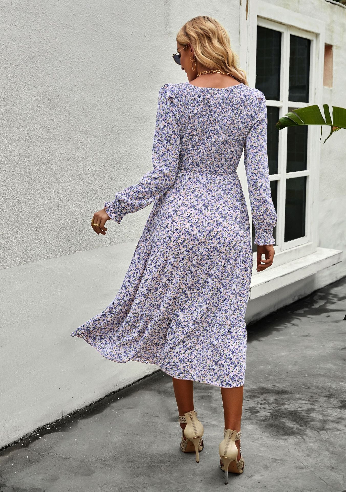 Casual Vintage Long Sleeve Dress