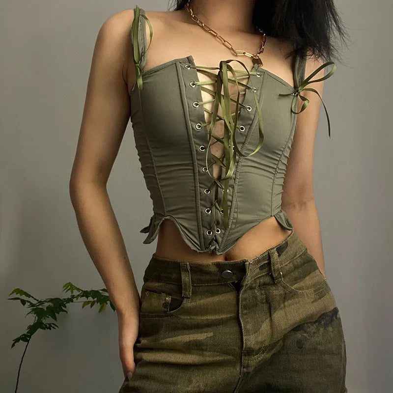 Mystic Lace-Up Corset Crop