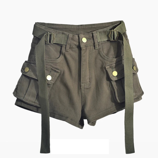 New Large Pocket Denim Cargo Shorts For Women